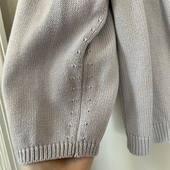 525 AMERICA Cropped Grey Knitted Sweater with Sleeve Detail Size M - Picture 3 of 5